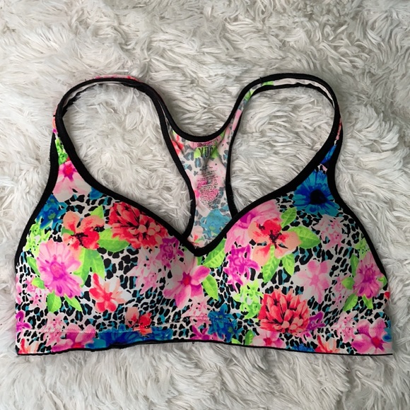 Victoria Secret Pink Floral Yoga Sports Bra - Size Small - Picture 3 of 5